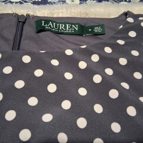 Lauren Ralph Lauren Gray Polka Dot Dress - Picture 6 of 13